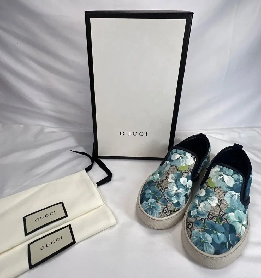 Gucci Supreme Canvas Slip-on US 6 Bloom Flower Print SPB-CA 355693